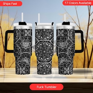 Mandala Swear Word Tumbler - 40 oz Tumbler - Swear Word Mandala Tumbler - Fuck Tumbler, Funny Gift for Her - Best Friend Gift - Gag Gift