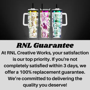 three colorful, patterned insulated tumblers with straws, arranged in a row against a dark background.