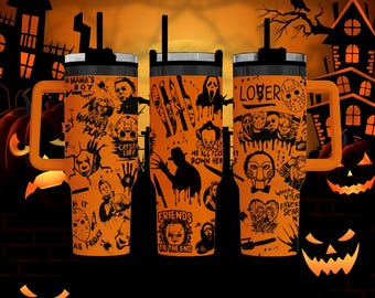 Horror Movie Tumbler - 40oz Insulated Steel with Handle