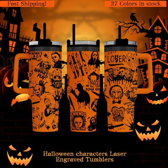 Horror Movie Tumbler - 40oz Insulated Steel with Handle