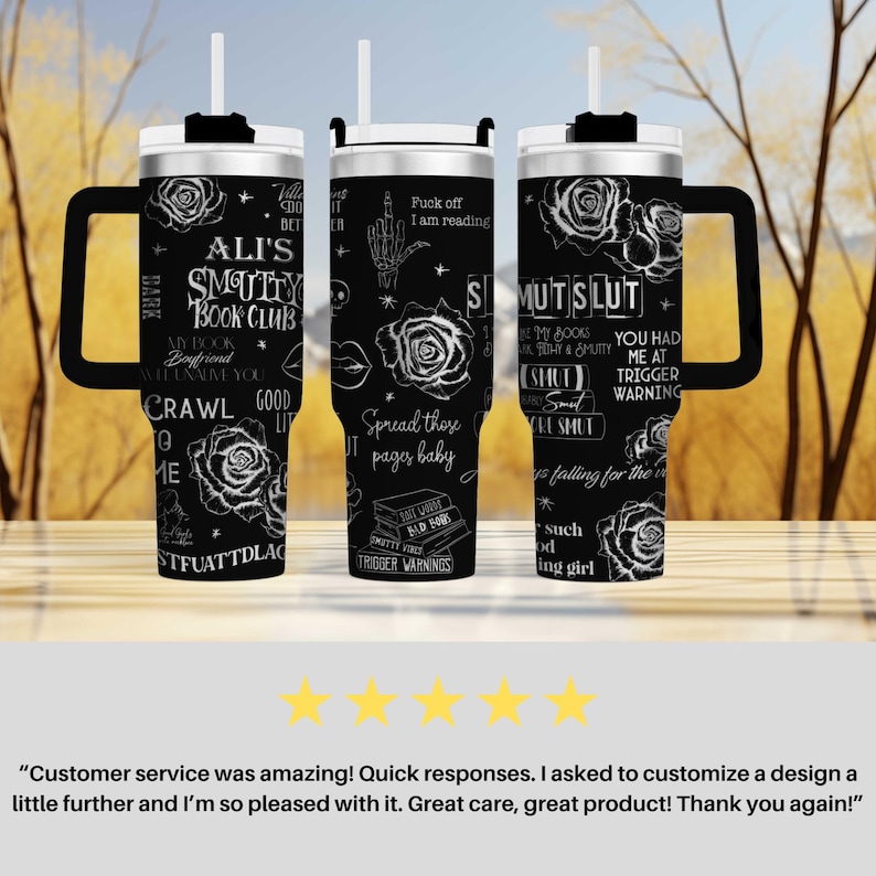 Dark Romance Reader Tumbler | Smut Lover Gift | Spicy Bookish Cup | Laser Engraved Stainless Steel Drinkware for BookTok Fans image 6