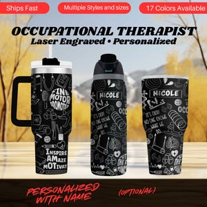 Personalized Occupational Therapist Tumbler – Laser Engraved OT Appreciation Gift