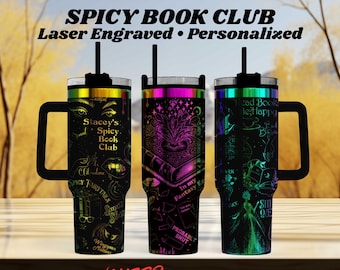 Spicy Book Club Tumbler – Personalized Laser Engraved Funny Reader Gift for Book Lovers