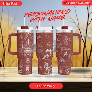 Fourth Wing Engraved Tumbler: Personalized Fantasy Book Gift