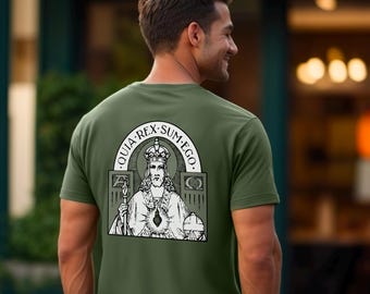 Christus der König - Latein / Weil ich König bin - Unisex-T-Shirt aus schwerer Baumwolle