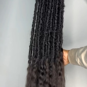 Distress Loc Bundles 36” Pre-loop Locs with human hair (18 Locs)