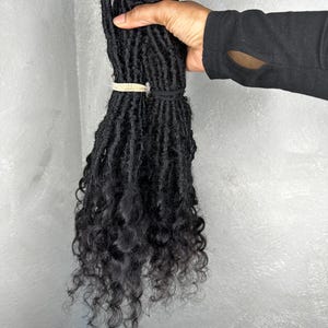 Distress Loc Bundles Mid-back Pre-loop Locs with human hair (12 Locs)