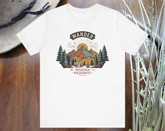 Wander Mountain Wilderness T-shirt | Camping Natur Grafisk T-shirt