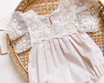 Baby Lace Boho Romper, Sizes 6, 12, 18, 24 months