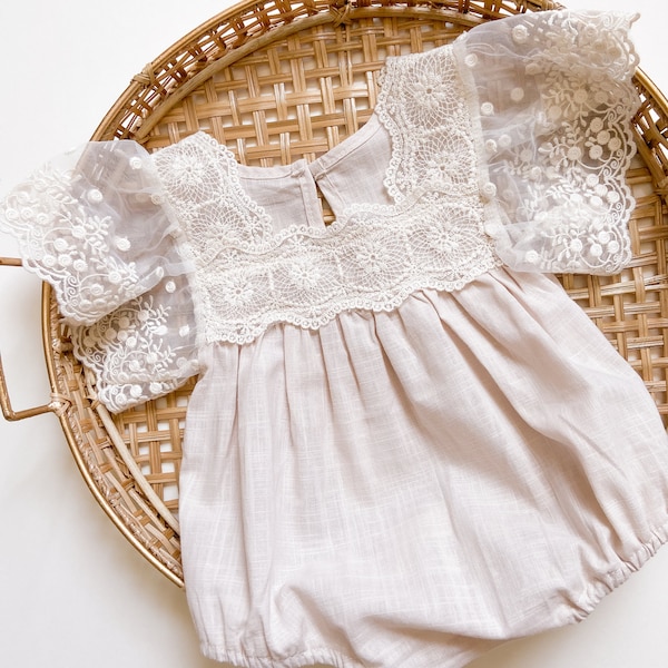 Baby Lace Boho Romper, Sizes 6, 12, 18, 24 months