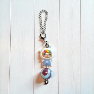 ビーズ付きタンブラーまたはバッグチャーム：スタンレーカップハンドルアクセサリー - ぷっくりブルーユニコーン