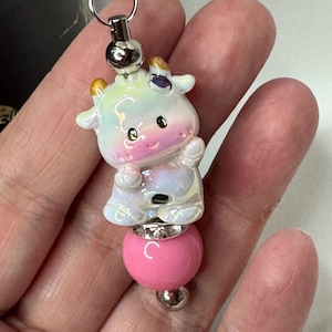 トラベルタンブラーチャームハンドルアクセサリー スタンレーカップダングルチェーン かわいい牛