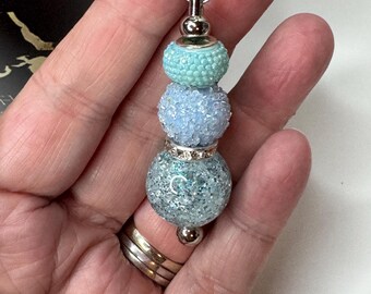 Travel Tumbler Charm Handle Accessory Stanley Cup Dangle Chain Blue Fancy Beaded