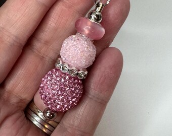 Travel Tumbler Charm Handle Accessory Stanley Cup Dangle Chain Pink Fancy Beaded