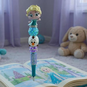 Princess Elsa and Olaf from Frozen Beaded Pen