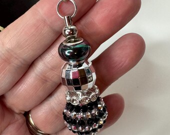 Travel Tumbler Charm Handle Accessory Stanley Cup Dangle Chain Black Fancy Beaded