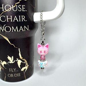 Travel Tumbler Charm Handle Accessory Stanley Cup Dangle Chain Pink Labubu