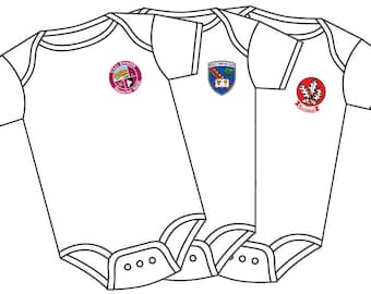 GAA Tots: County, Club and Custom Baby Crest on Vest from Ireland