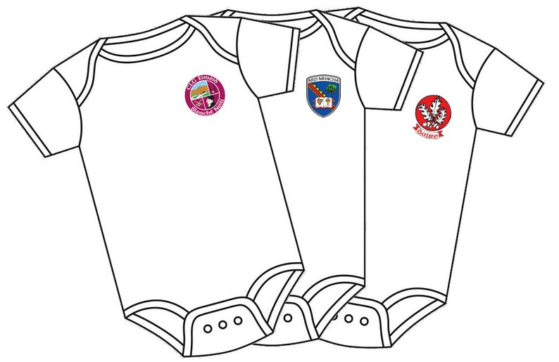 GAA Tots: County, Club and Custom Baby Crest on Vest from Ireland zdjęcie 1