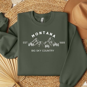Montana Big Sky Country Sweatshirt, Montana Hoodie, Mountain and Nature Lover Shirt, MT State Sweater, Montana State Pullover