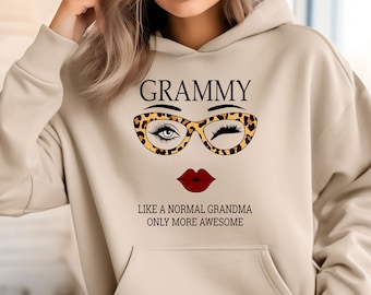 Grammy Sweatshirt, Like A Normal Grandma  Hoodie, Gift For Grammy Sweater,  Gigi Family Shirt, Funny Grandmother Grammy Leopard Shirt