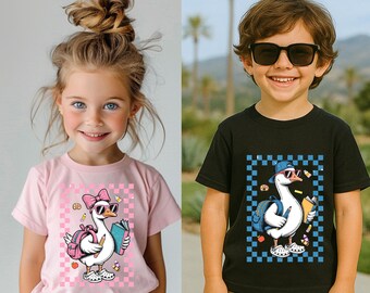Funny Back to School Goose Shirt, Cool Duck Kid Tee for Boys & Girls, First Day Student Outfit, Cute Animal School T-Shirt, Gift For Kids
