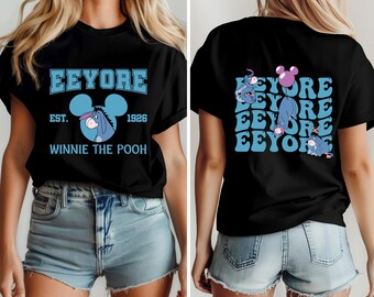 Eeyore Disney Shirt, Winnie the Pooh Retro Tee, Eeyore Back and Front Design Shirt, Sad Donkey Disney Gift for Her, Cute Disney Gift