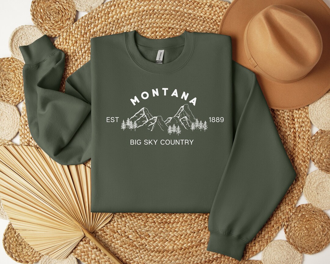Montana Big Sky Country Sweatshirt, Montana Hoodie, Mountain and Nature ...