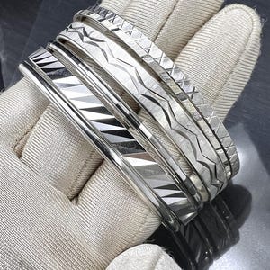 6 Bangles circular vintage '60 Jewellery, 835 silver, solid