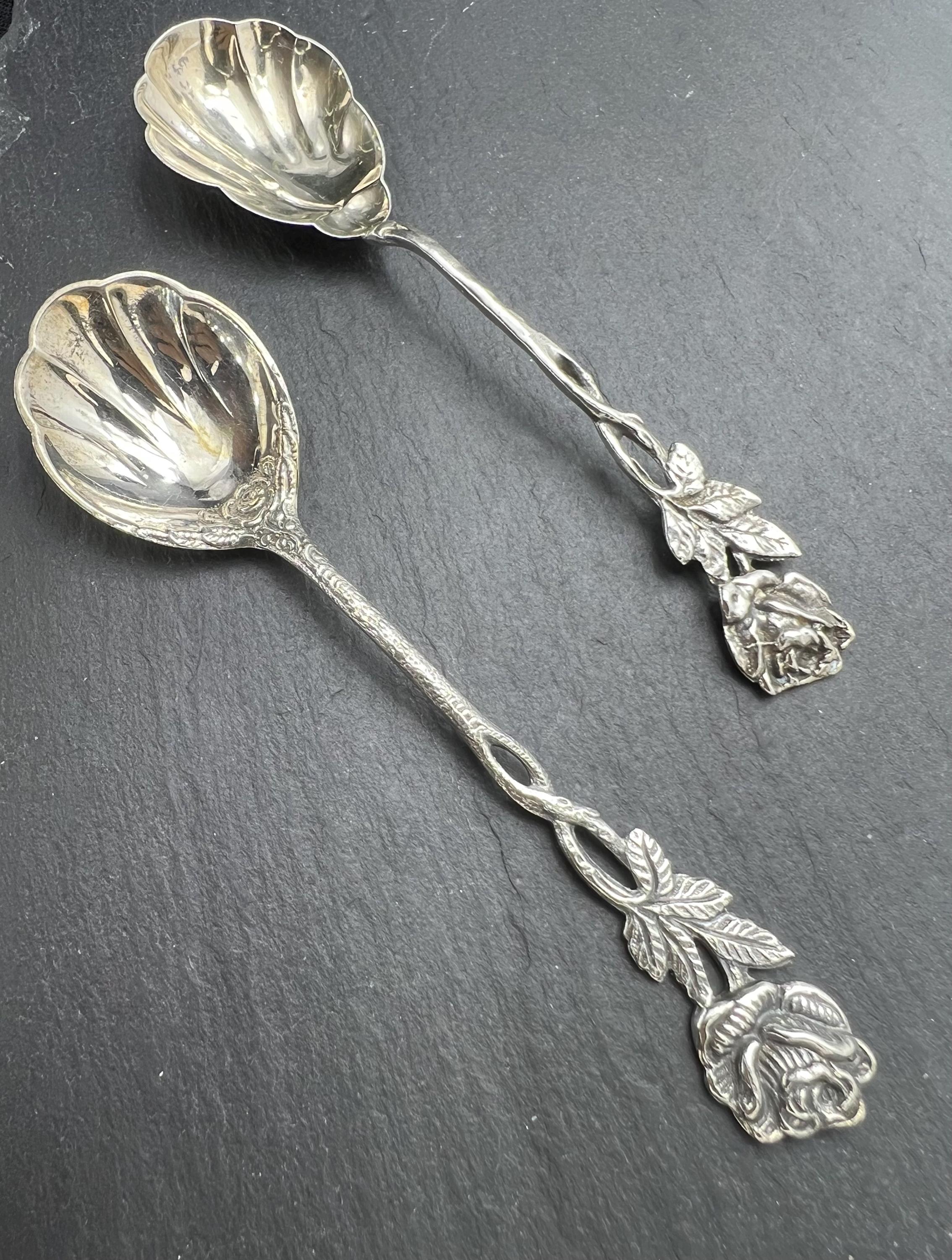 800本のシルバー製ヒルデスハイムローズスプーン：ドイツアンティーク