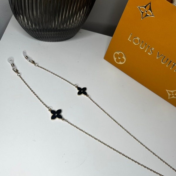 Black and Gold Louis flower Sunglass Chain