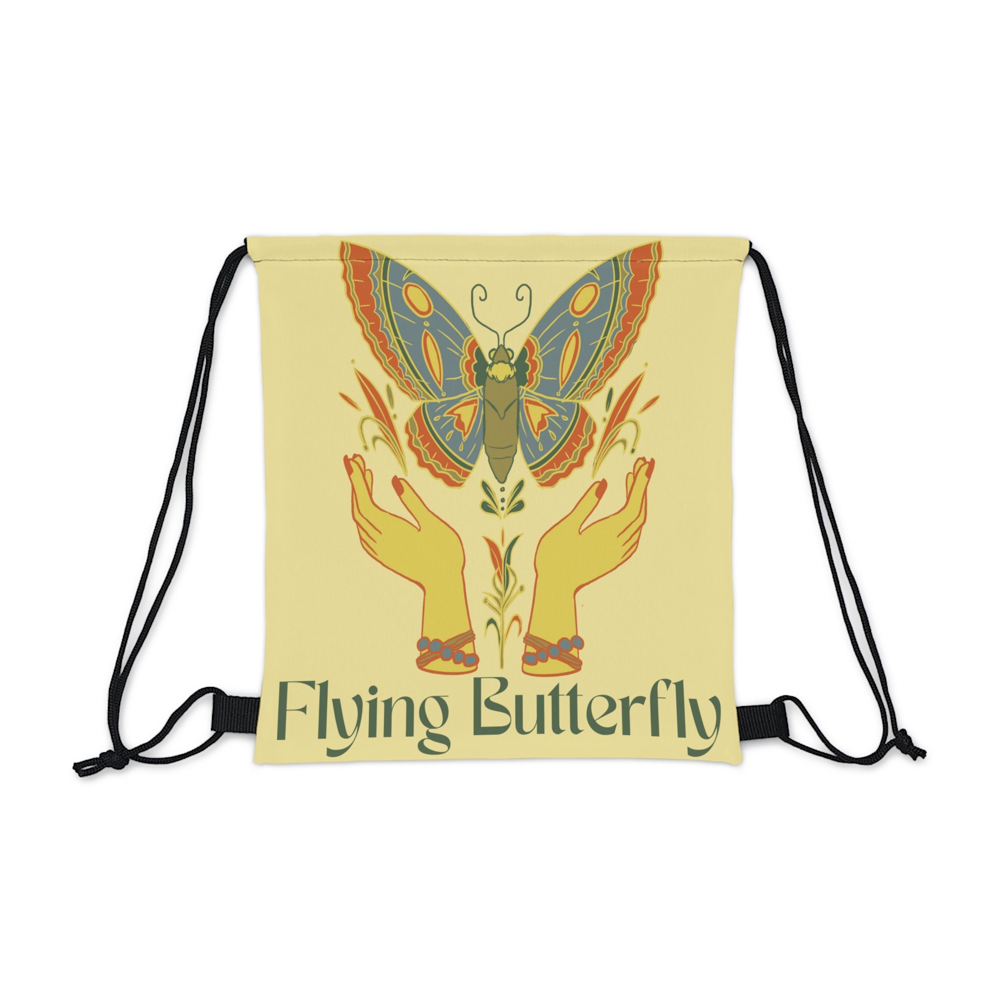 Discover Butterfly Outdoor Drawstring Bags