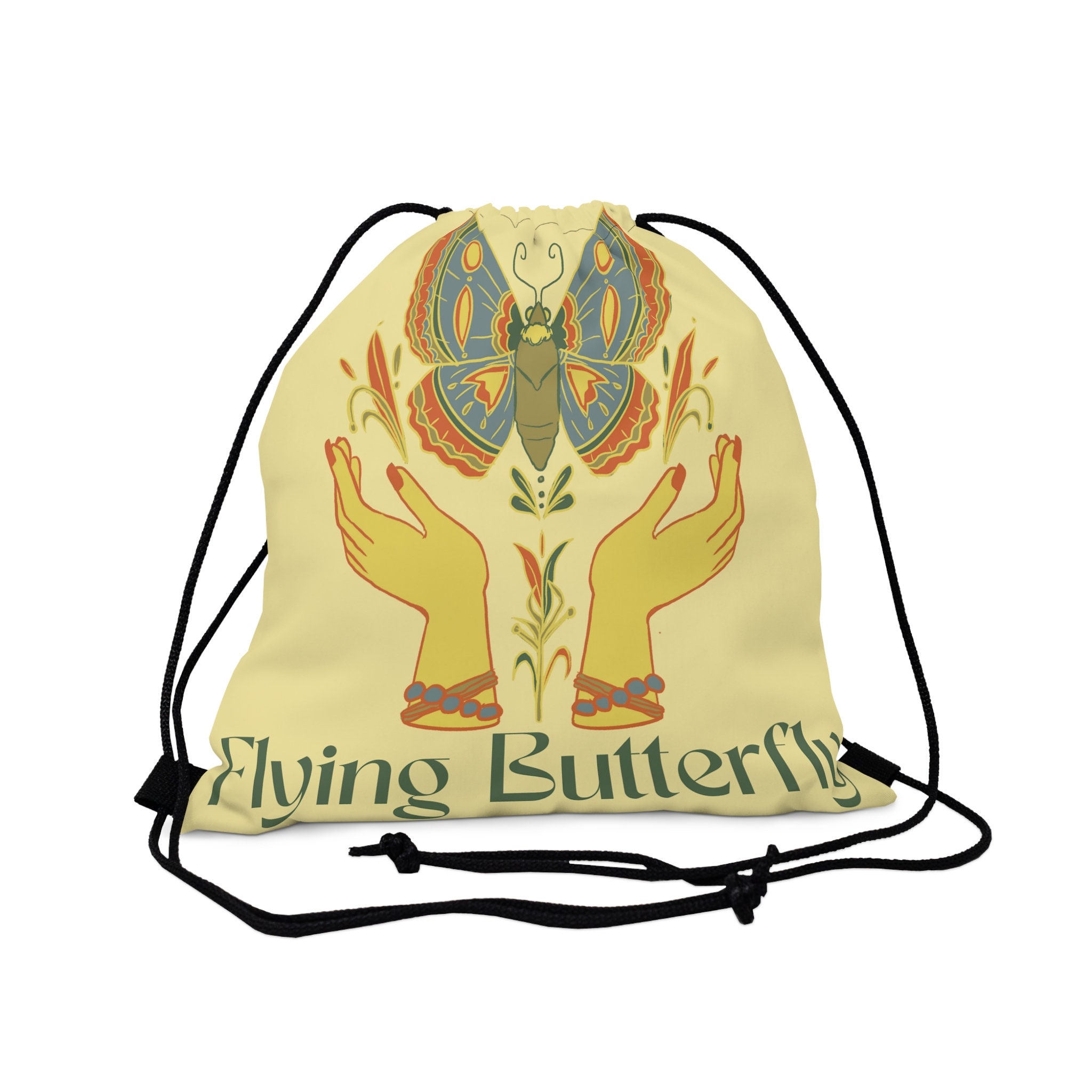 Discover Butterfly Outdoor Drawstring Bags