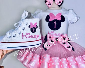 1st Birthday Minnie Tutu Outfit, Minnie Birthday Tutu, Pink Minnie tutu, minnie tutu, Pink Minnie Birthday Outfit