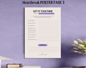 Get it Together Afdrukbare Poster Heartbreak Editie, om jou door het helingsproces te helpen na een gebroken hart of een break-up. (Fase 3)