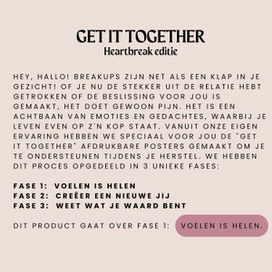 Get it Together Afdrukbare Poster Heartbreak Editie, om jou door het helingsproces te helpen na een gebroken hart of een break-up. Fase 1 afbeelding 2