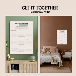 Get it Together Afdrukbare Poster Heartbreak Editie, om jou door het helingsproces te helpen na een gebroken hart of een break-up. Fase 2 afbeelding 3