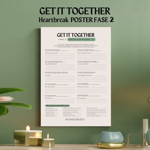 Get it Together Afdrukbare Poster Heartbreak Editie, om jou door het helingsproces te helpen na een gebroken hart of een break-up. Fase 2 afbeelding 1