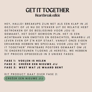 Get it Together Afdrukbare Poster Heartbreak Editie, om jou door het helingsproces te helpen na een gebroken hart of een break-up. Fase 2 afbeelding 2