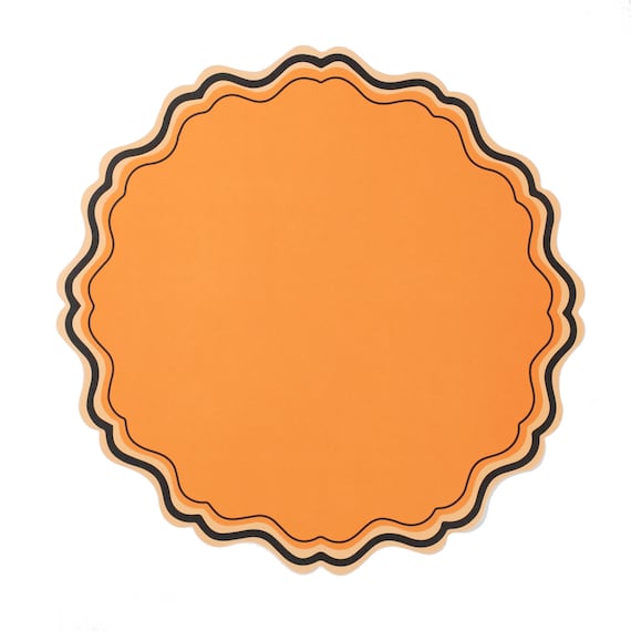 Elegant Halloween Placemats | Halloween Table Decor | Fancy Halloween Party Decorations | Black Orange Tablescape | Paper Placemats 12 Pack