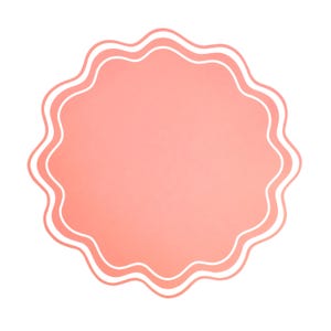 Coral Wavy Scallop Paper Placemat- 12pk