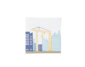 Construction Beverage Napkins, Construction Party Napkins, Truck Birthday Party Decor, Under Construction Party Supplies, Builder Napkins