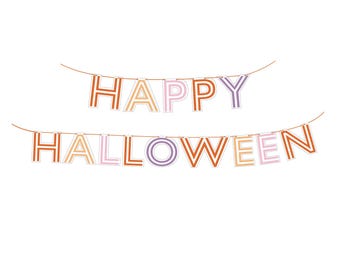 Happy Halloween Paper Garland | Halloween Banner | Halloween Party Decorations