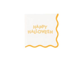 Happy Halloween Scallop Cocktail Napkins- 16pk