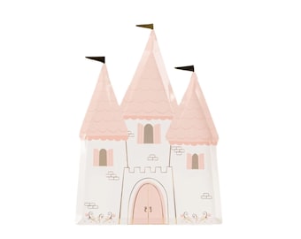 Princess Castle Shaped Plates- 8ct | Royal Celebration | Princess Birthday