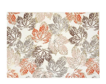 Manteles individuales de papel con hojas caídas y detalles en papel de aluminio (paquete de 12) / Manteles individuales de cosecha / Mantel individual de papel para Acción de Gracias / Cumpleaños de otoño