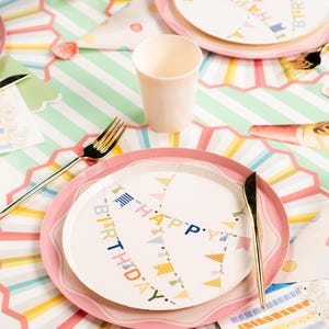 Burst of Color Fan Placemats, Colorful Scallop Placemats, Rainbow Table Decor, Birthday Party Placemats, Disposable Paper Placemats image 5