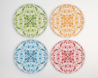 Talavera Dessert Plates 8” | Fiesta Party Plates | Cinco de Mayo Decor | Mexican Party Supplies | Bridal Shower Baby Shower Fiesta Tableware