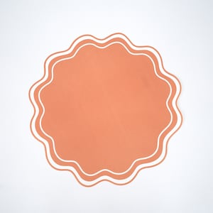 Orange Wavy Scallop Paper Placemats | 12pk