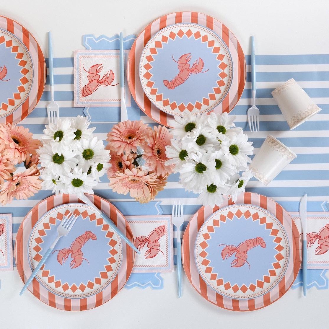 Striped Dinner Plates, Colorful Party Plates, Summer Party Decor ...
